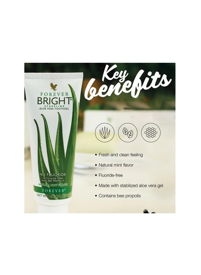 Forever Living - FOREVER BRIGHT TOOTHGEL, Natural Teeth Whitener, Brightening, Removing Stains, Keeping Oral Fresh, for kids and adults, sensitivity, mint taste, toothpaste - Image 1