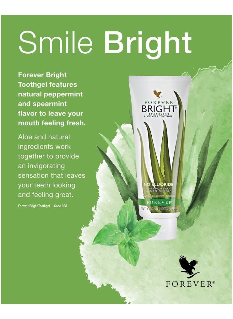Forever Living - FOREVER BRIGHT TOOTHGEL, Natural Teeth Whitener, Brightening, Removing Stains, Keeping Oral Fresh, for kids and adults, sensitivity, mint taste, toothpaste - Image 1