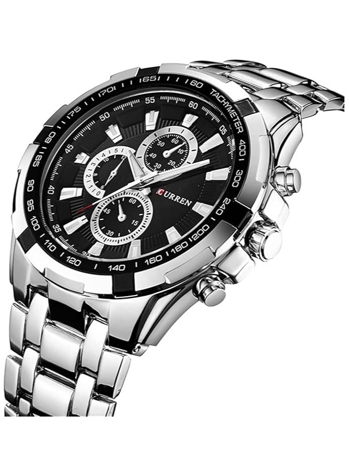 CURREN Men Wrist Watch Stainless Steel Quartz Movement Analog Silver Color - Image 4