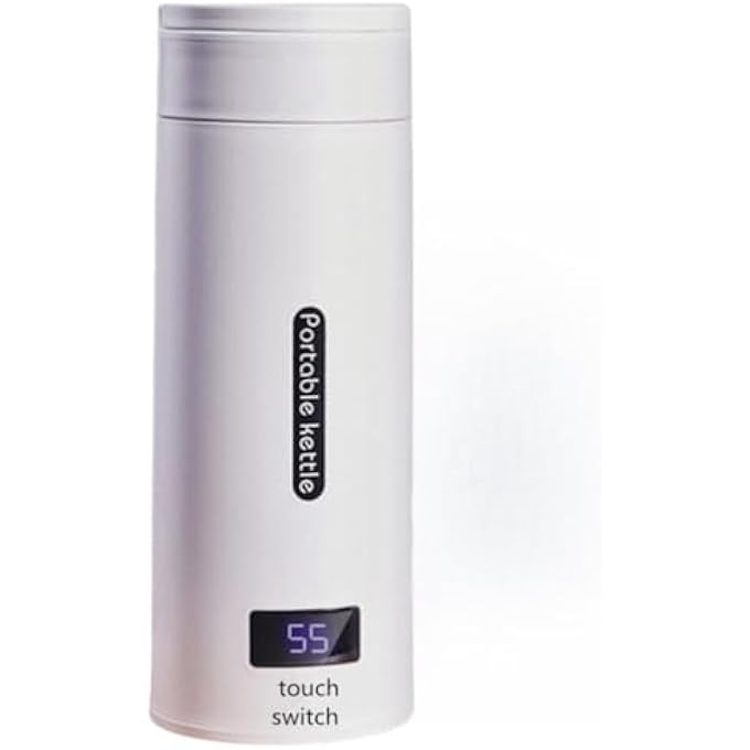 ريحني غلاية كهربائية للسفر، غلاية شاي صغيرة محمولة بسعة 500 مل مع 4 إعدادات مسبقة متغيرة، غلاية مياه للسفر مصنوعة من الفولاذ المقاوم للصدأ 304، إيقاف تشغيل تلقائي، حماية من الغليان الجاف، آمنة، عديمة الرائحة، بيضاء - Image 1