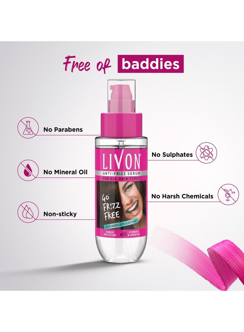 Livon Go Frizz Free Hair Serum With Vitamin E & Organ oil 100 ml - Image 2