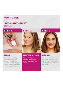 Livon Go Frizz Free Hair Serum With Vitamin E & Organ oil 100 ml  - Image 5