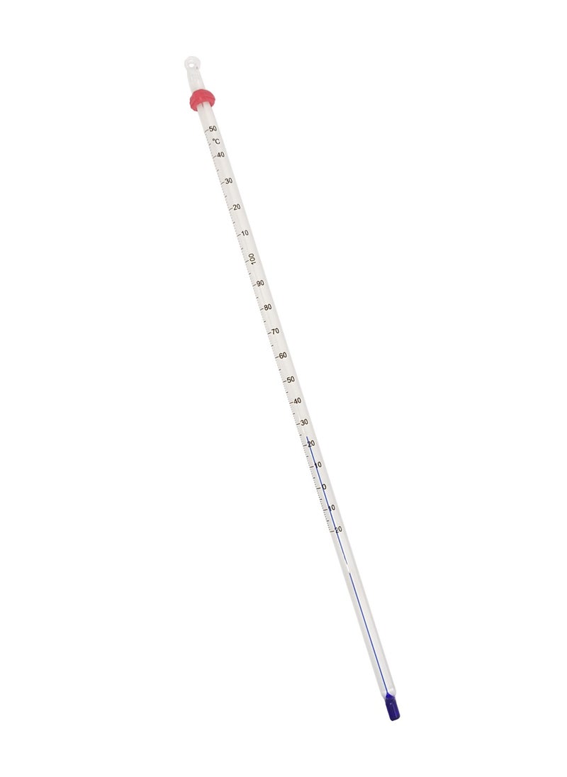 King Mariot Lab-grade Borosilicate 3.3 Heavy Duty Graduated Glass Blue Spirit Thermometer + Protective Case for Chemistry Biology Physics Laboratory Experiments and Classroom Tests  - Image 1
