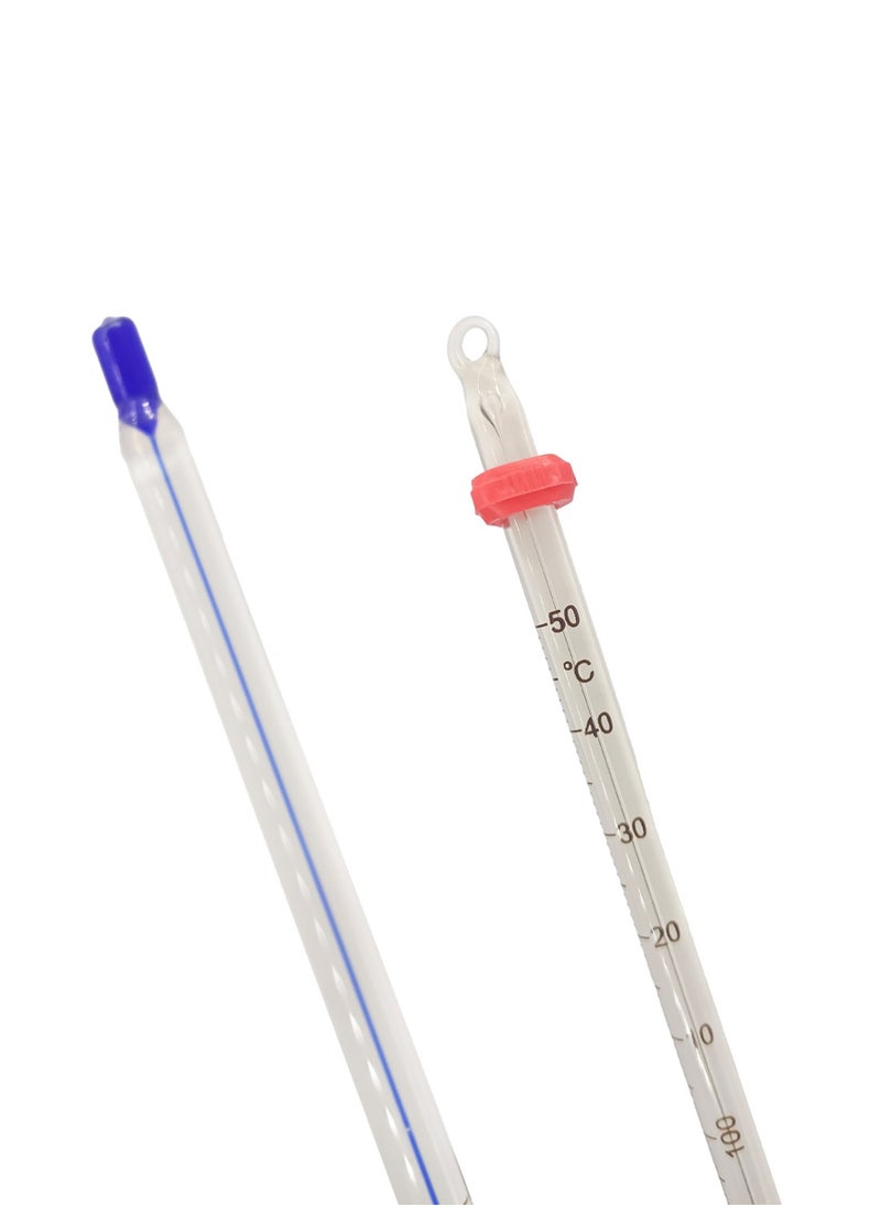 King Mariot Lab-grade Borosilicate 3.3 Heavy Duty Graduated Glass Blue Spirit Thermometer + Protective Case for Chemistry Biology Physics Laboratory Experiments and Classroom Tests  - Image 2