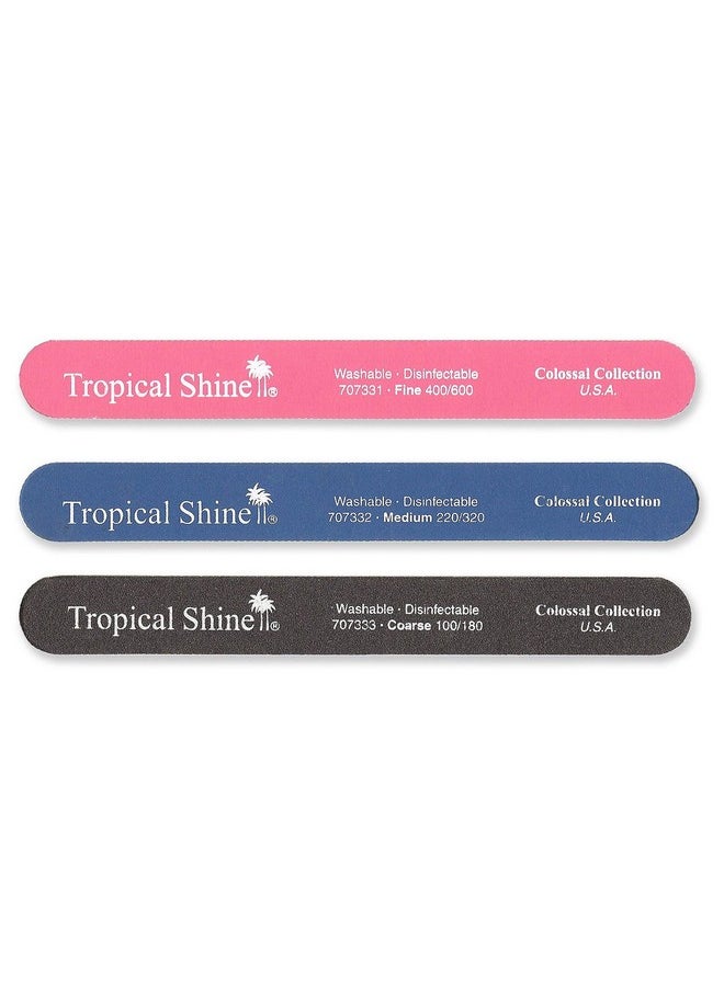 ldreamam - Tropical Shine 8.5 Inches Nail Files For Natural And Acrylic Nails. 3 Pcs. - Image 1