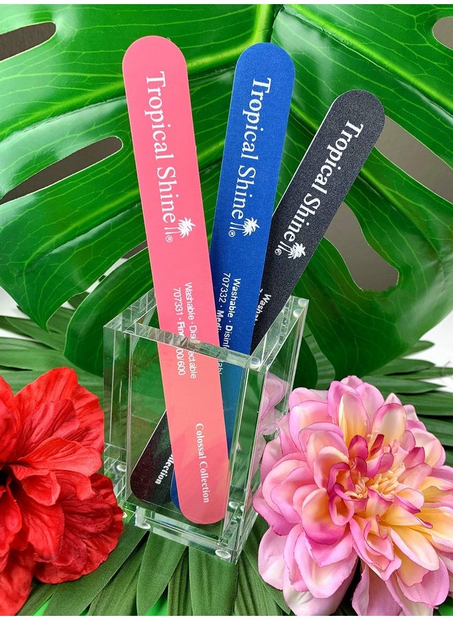 ldreamam - Tropical Shine 8.5 Inches Nail Files For Natural And Acrylic Nails. 3 Pcs. - Image 1