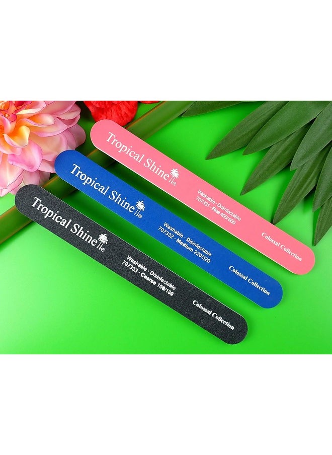 ldreamam - Tropical Shine 8.5 Inches Nail Files For Natural And Acrylic Nails. 3 Pcs. - Image 1