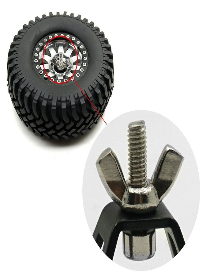 JGGZONE Metal Spare Tire Rack,RC Rear Spare Tyre Tire Bracket Wheel Holder Carrier Decoration Accessories Compatible with Axial SCX10 D90 Tamiya CC01 Wrangler Tra-xxas TRX4 1/10 RC Crawler Car - Image 5