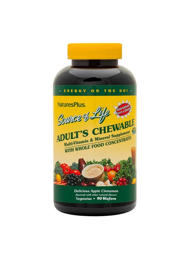 Nature's Plus ناتشرز بلس مصدر الحياة فيتامينات متعددة قابلة للمضغ للبالغين 90 قرص نباتي بنكهة التفاح والقرفة مكمل غذائي طبيعي لصحة عامة وطاقة خالية من الغلوتين 45 حصة - Image 2