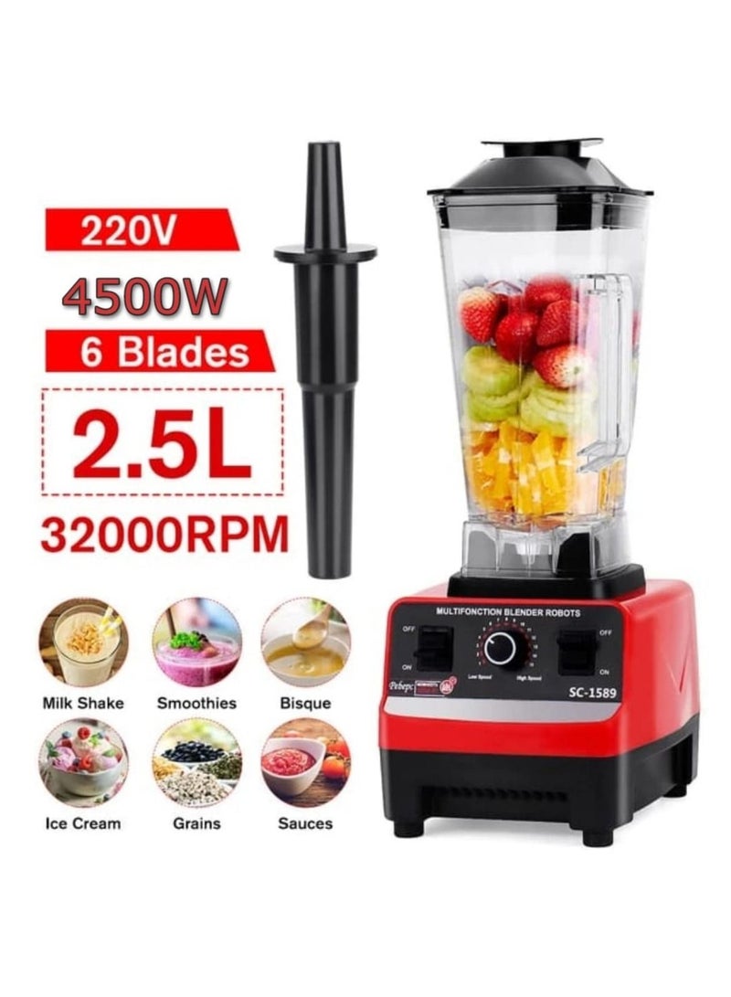 2.5L 4500W BPA Free Heavy Duty Blender Mixer Electric High Speed Juicer Food Processor Ice Smoothies Crusher Blander