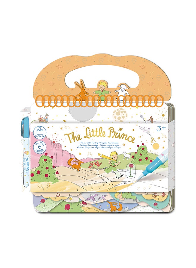 Avenir The Little Prince Magic Water Painting Set – 6 Reusable Cards, 140 Removable Stickers & Refillable Pen | Mess-Free Water Coloring Book for Kids | Travel Art Toy - Image 1