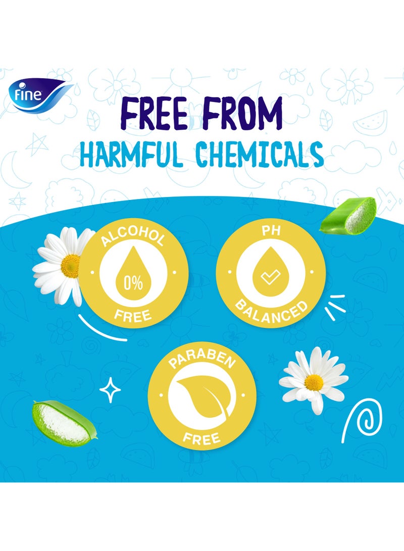 Fine Baby All Body Wipes Chamomile And Aloe Vera Essence 3 x 72 Wipes - Image 4