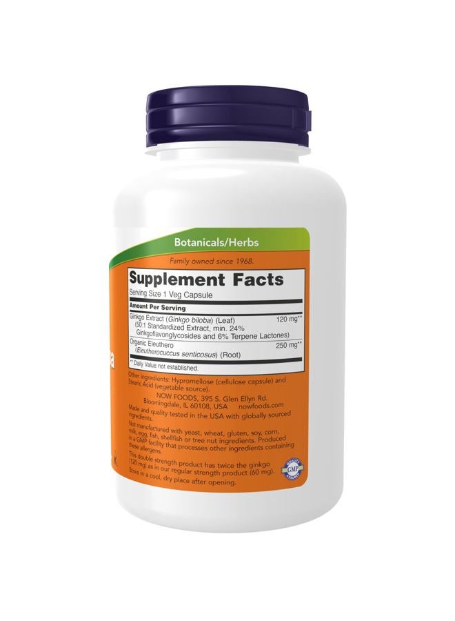 now Supplements, Ginkgo Biloba 120 mg, Double Strength, Non-GMO Project Verified, 200 Veg Capsules - Image 2
