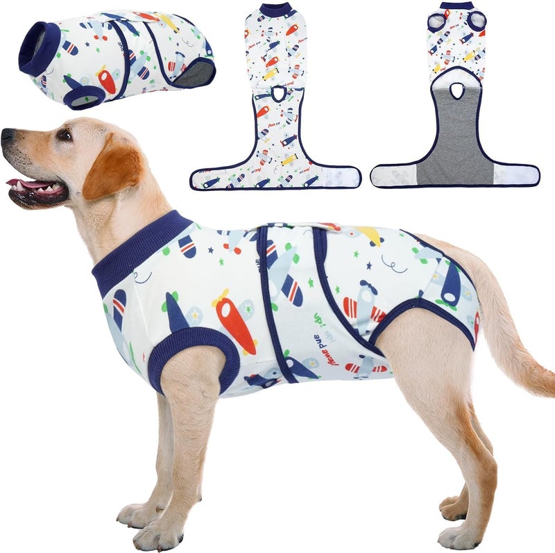 Kuoser Recovery Suit for Dogs Cats After Surgery, Professional Pet Recovery Shirt Dog Abdominal Wounds Bandages, Substitute E-Collar & Cone,Prevent Licking Dog Onesies Pet Surgery Recovery Suit - Image 1