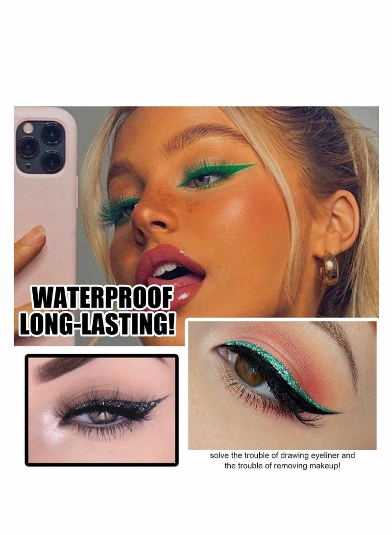 Generic Eyeliner Eyelash Stickers, 4 Pair Reusable Double Eyelid Tape Waterproof Stick on Eyeliner Eyeshadow Makeup Instant Outline Easy Quick Application Eyelid Tape Strip Stickers for Women Halloween  - Image 4