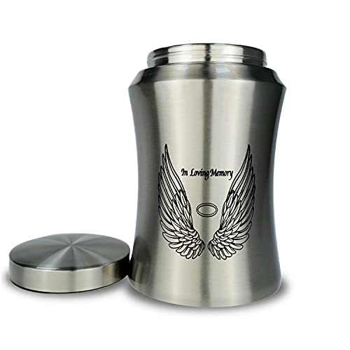 CHIEMOT Up to 220 lbs Large Cremation Urns for Adult Human Ashes, Angel Wings in Loving Memory Decorative Funeral Burial Urn for Male Female Ashes with Velvet Bag - Image 3