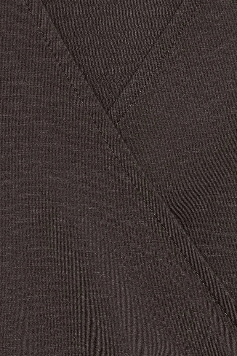 Dilvin Coffee Brown DILVIN Women’s Crop Wrap Blouse With Tie Detail for Women | Best Price UAE