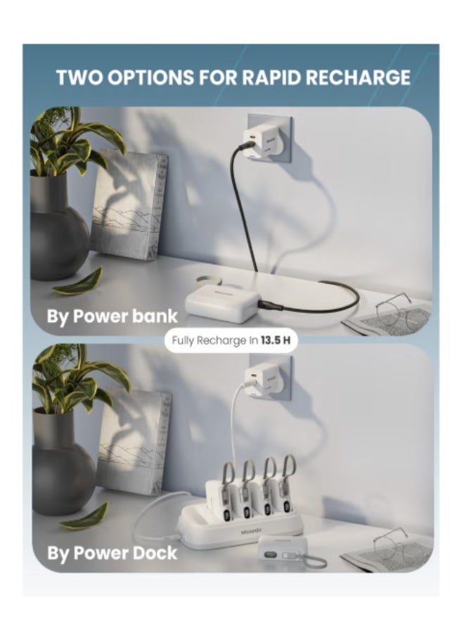 Moxedo Combo 5x 10,000 mAh Power Bank withCharging Dock 20W Power Delivery USB-C Fast Charging with Built-in Type-C Cable (Black) - Image 5