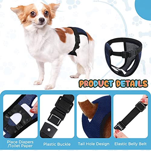 Qpets® Pet Use Breathable Reusable Female Dogs Diapers with 3 Absorbption Cotton Pad Comfort Reusable Doggy Diapers for Female Dog, Puppy(M, Recommended Waist 13.7''-16.9'') - Image 2