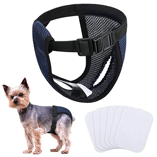Qpets® Pet Use Breathable Reusable Female Dogs Diapers with 3 Absorbption Cotton Pad Comfort Reusable Doggy Diapers for Female Dog, Puppy(M, Recommended Waist 13.7''-16.9'') - Image 1