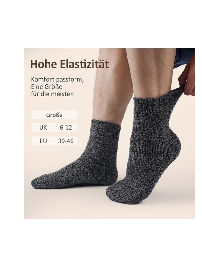 5 Pairs Men's Thermal Socks 60% Wool Cotton Socks Warm Winter Socks Breathable Hiking Socks for Women - Image 3