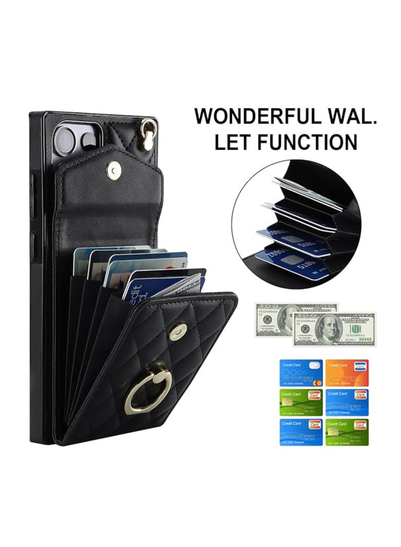 عام For Samsung Galaxy S24Ultra/S24Plus/S24 Cross Wallet Case Faux Leather Phone Case with RFID Blocking Card Slot, Ring Bracket, Wrist Strap Lanyard - Image 2