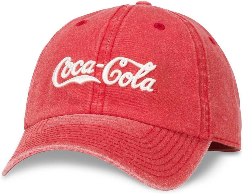 AMERICAN NEEDLE Coca-Cola Unisex Adjustable Buckle Strap Baseball Hat - Red - Image 1