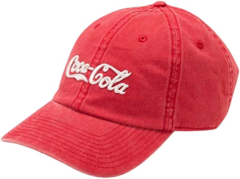 AMERICAN NEEDLE Coca-Cola Unisex Adjustable Buckle Strap Baseball Hat - Red - Image 2
