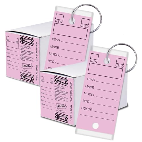 Versa-Tags 500 Key Tags, Self Protecting Poly, 1.25''x3'', Highly Resistant to Abrasion, 500 Key Tag Pack, 500 Chrome Plated Key Tag Rings Included Color Lilac - Image 1