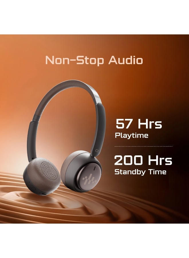 AcceOn Aura Beat ACC-HS088 Wireless ANC Headphones – Brown Edition | Active Noise Cancellation, 57-Hour Playtime, Bluetooth 5.3, Fast Charging, Foldable Design - Image 5