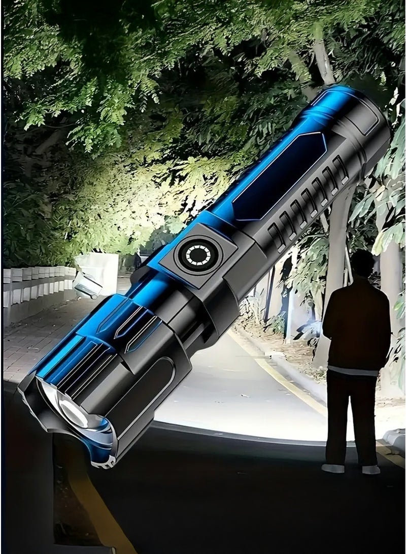 Portable USB Rechargeable Flashlight – Zoomable, 3 Modes, IPX4 Waterproof Handheld Torch – Zoom Flashlight – Three-Mode Waterproof Light – Travel Flashlight – High-Brightness Torch - Image 1
