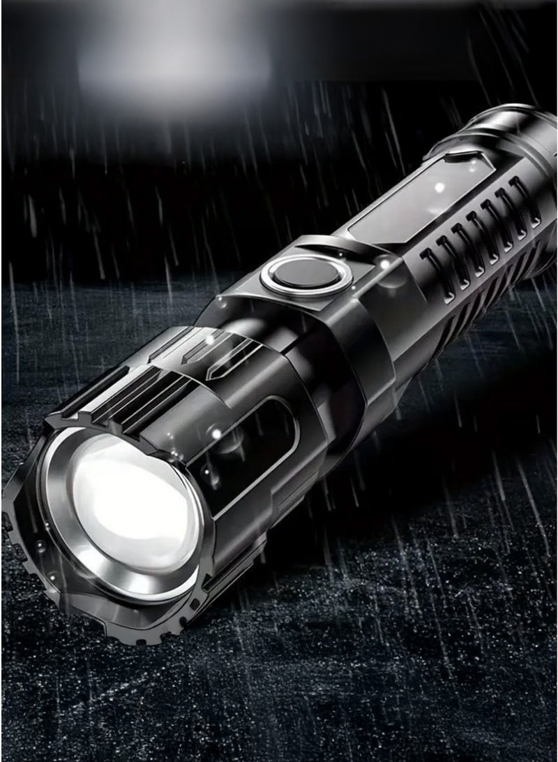 Portable USB Rechargeable Flashlight – Zoomable, 3 Modes, IPX4 Waterproof Handheld Torch – Zoom Flashlight – Three-Mode Waterproof Light – Travel Flashlight – High-Brightness Torch - Image 5