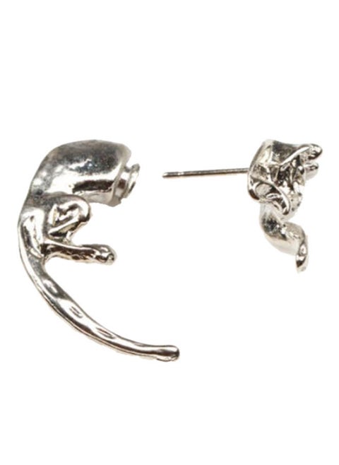 Alloy Long Tail Fox Stud Earrings