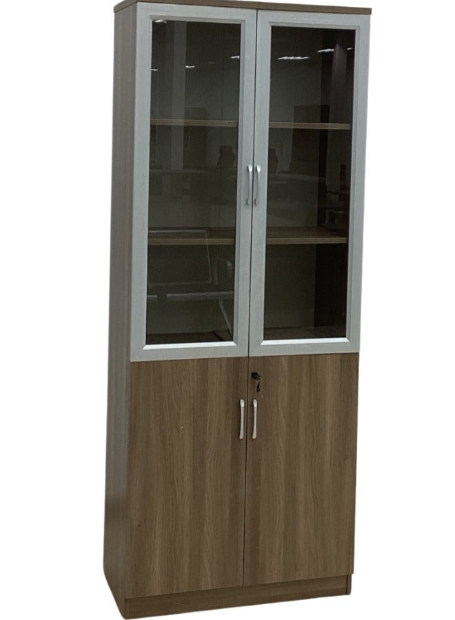 SMART HOME 2-door office cupboard, wooden cabinet with a modern design , Size 80X40X200CM - Image 1