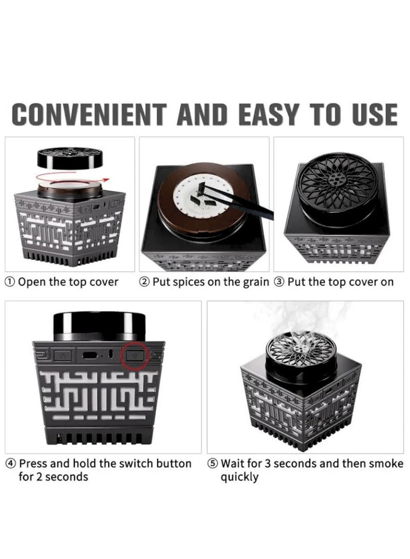 Smart Bluetooth Quran Speaker with Electronic Oud Bukhoor Burner and App Control Wireless Islamic Speaker Night Light for Home Daily Prayer and Gifting - Image 5