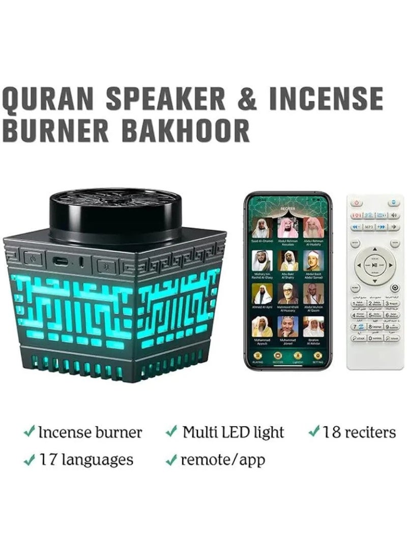 Smart Bluetooth Quran Speaker with Electronic Oud Bukhoor Burner and App Control Wireless Islamic Speaker Night Light for Home Daily Prayer and Gifting - Image 3