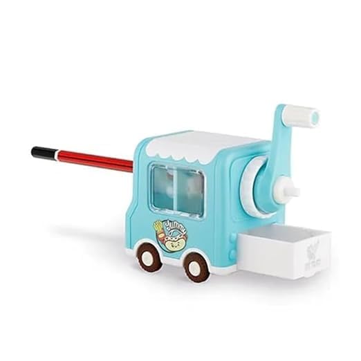 Youth Enterprise Crafts Youth Enterprises Cartoon Mini Bus On Wheels Manual Pencil Sharpener for Toddlers, Table Sharpener Machine School Stationary Gift for Kids (Pack of 1, Multicolor) for Graphite & Colored Pencils - Image 4