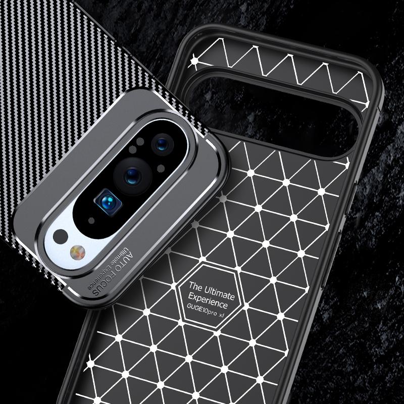 HuHa Case Cover For Google Pixel 10 Pro XL Carbon Fiber Texture Shockproof TPU Phone Case(Black) - Image 3