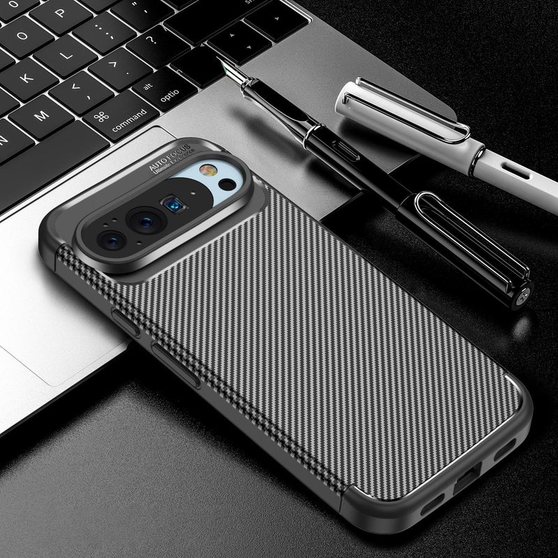 HuHa Case Cover For Google Pixel 10 Pro XL Carbon Fiber Texture Shockproof TPU Phone Case(Black) - Image 1