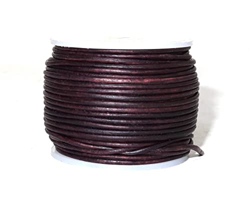 Cords Craft 1.5mm Round Leather Cords, Genuine Leather for Jewelry Making, DIY Craft Work, Necklace & Hobby Projects (Dark Brown Distressed, 1.5mm) - Image 5