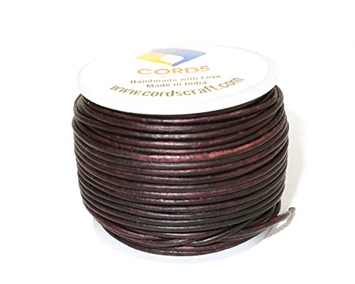 Cords Craft 1.5mm Round Leather Cords, Genuine Leather for Jewelry Making, DIY Craft Work, Necklace & Hobby Projects (Dark Brown Distressed, 1.5mm) - Image 4