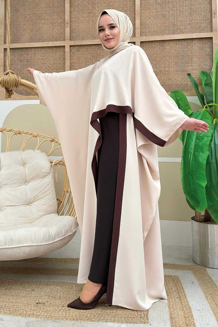 Bym Fashion Striped Side Slit Detail Long Tunic 2742 Stone  - Image 2