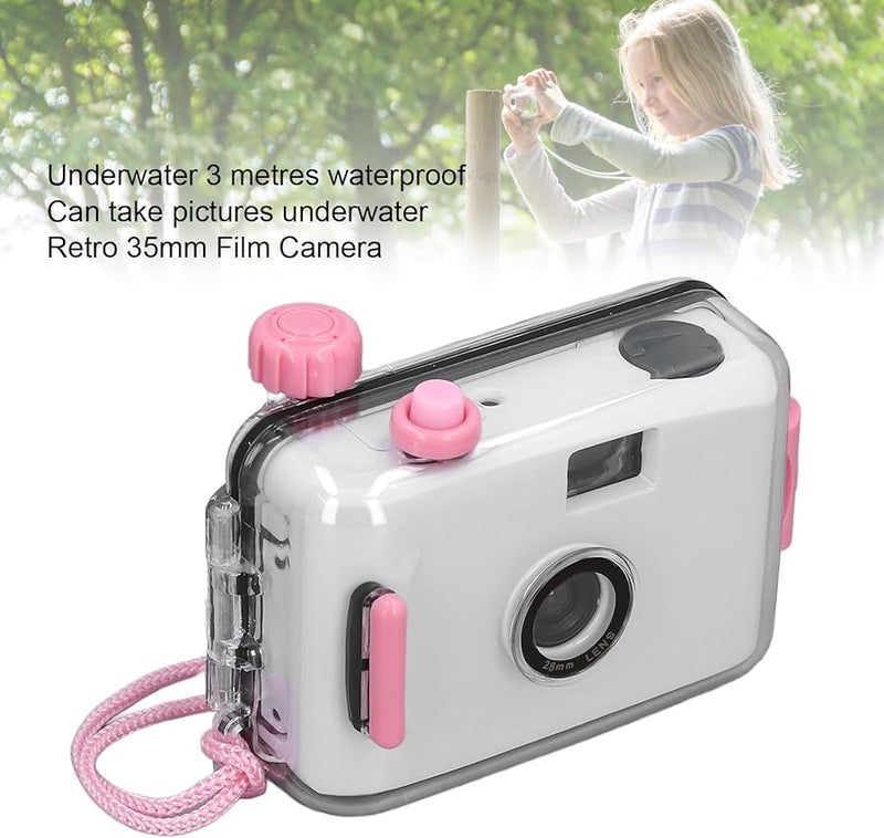 White Pink 35mm Film Camera Reusable Lightweight Retro for Snorkeling - Image 3