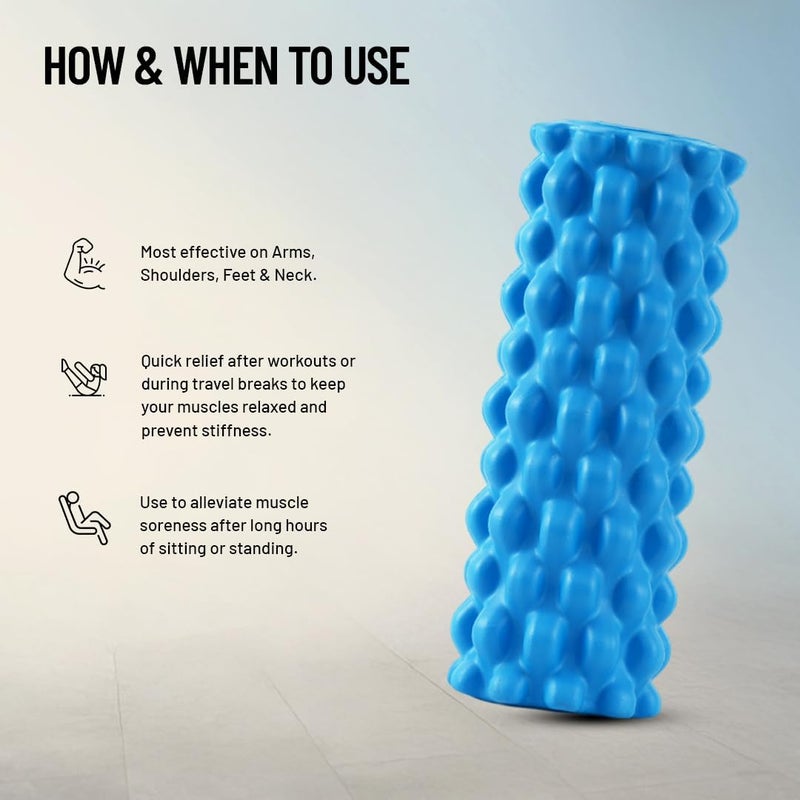 AXOX Fitness Mini EVA Foam Roller – Textured Deep Tissue Massage Roller for Muscle Recovery, Trigger Point Therapy & Flexibility Training - Image 3