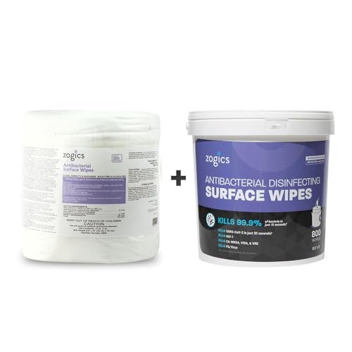 Zogics Antibacterial Wipes, EPA Registered Surface and Gym Equipment Disinfecting Wipes (800 Wipes) + Reusable Wipe Bucket Dispenser - Image 3