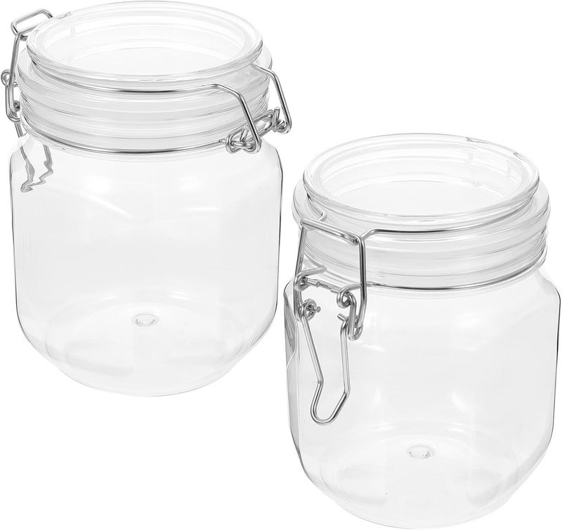2pcs Airtight Honey Jars 1lb Pet Plastic Honey Bottles with Sealed Lids for Food Storage and Jam Containers - Image 1
