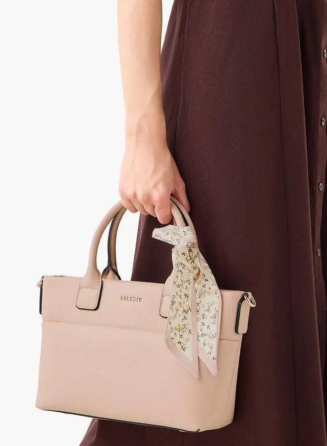 Celeste Textured Tote Bag with Bow