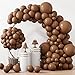 RUBFAC 129pcs Brown Balloons Different Sizes 18 12 10 5 Inches for Garland Arch Kit Premium Boho Coffee Brown Latex Balloon for Birthday Party Graduation Wedding Anniversary Baby Shower Decoration - Image 3