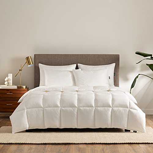 Serta Serta Down Illusion Lightweight Hypoallergenic Down Alternative Comforter with Corner Loops KingCal King White 