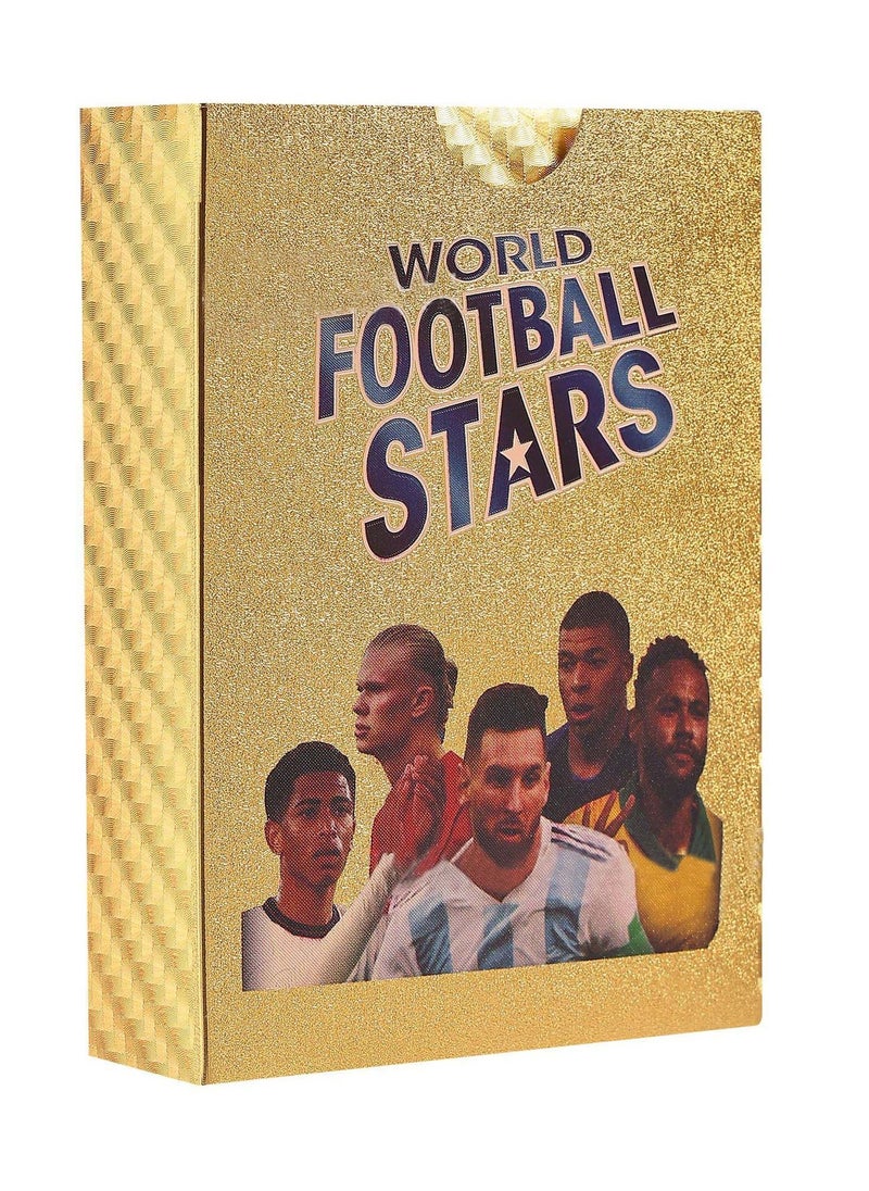 EHOME - 55 قطعة من بطاقة World Football Star Gold Foil Card PVC Flash Card لمجموعة المعجبين - Image 1